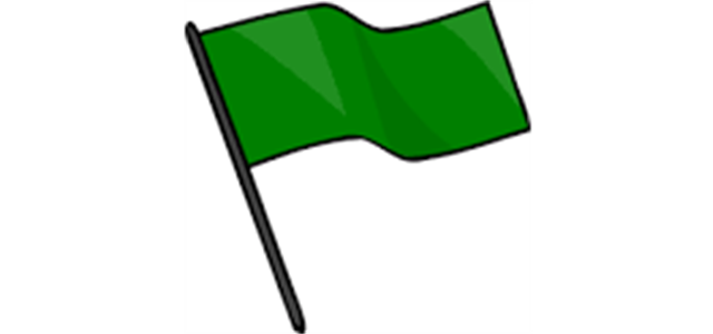 Green Flag - Please make sure to rake the fields